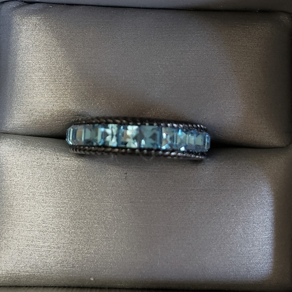 Black & Aquamarine Ring